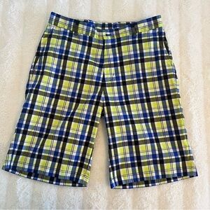Slazenger Golf Shorts Plaid Blue Green Men’s 32